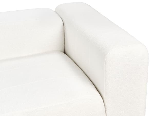Modulsofa Hvid Boucle 2 Personers Designer Blød Moderne Flyder Sofa Lav Ryg Stue Indretning Høj Kvalitet Stofsofa