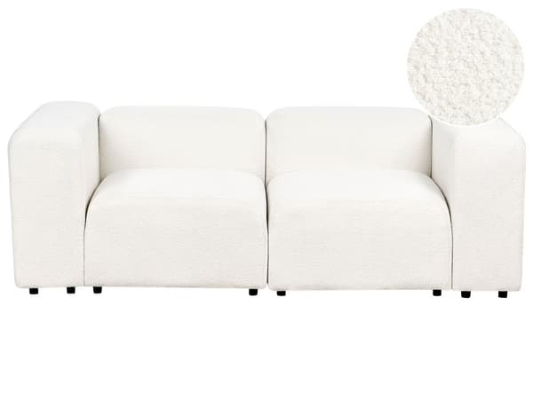 Modulsofa Hvid Boucle 2 Personers Designer Blød Moderne Flyder Sofa Lav Ryg Stue Indretning Høj Kvalitet Stofsofa