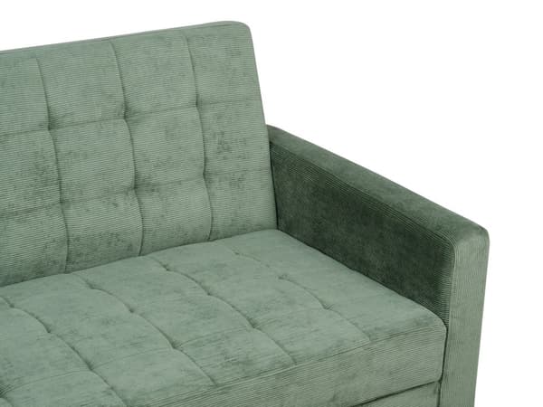 Sovesofa Grøn Polyester 3 Personers Moderne Blød Sofaseng med Opbevaring Udtræk Designsofa til Værelse Stofsofa med Armlæn