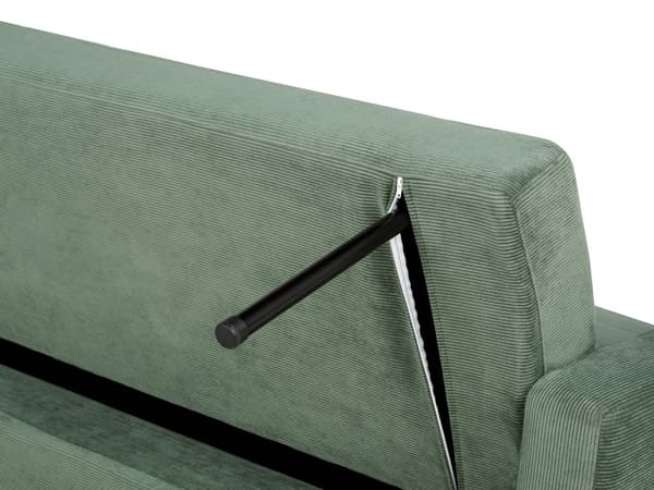 Sovesofa Grøn Polyester 3 Personers Moderne Blød Sofaseng med Opbevaring Udtræk Designsofa til Værelse Stofsofa med Armlæn