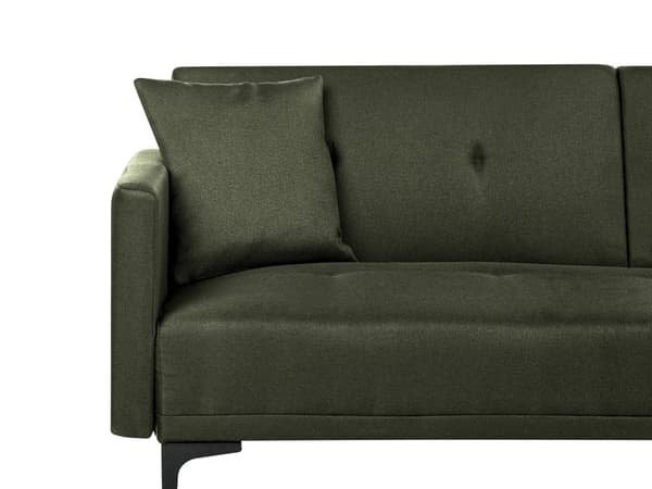 Bäddsoffa Mörkgrön Tyg 3-sits Knäppt Sits Klick Klack
