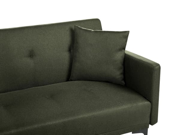Bäddsoffa Mörkgrön Tyg 3-sits Knäppt Sits Klick Klack