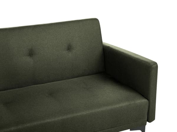 Bäddsoffa Mörkgrön Tyg 3-sits Knäppt Sits Klick Klack