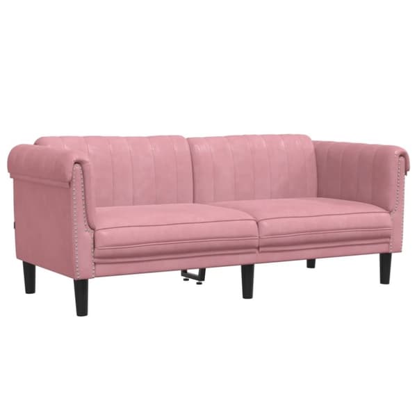 vidaXL 2-personers sofa velour lyserød