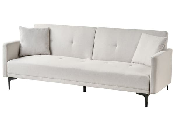 Sovesofa Beige Polyester 3 Personers Moderne Blød Sofa Sofaseng To Mands Designsofa til Værelse Stofsofa Konvertibel Klik Klak