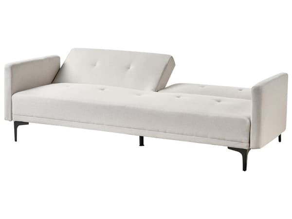 Sovesofa Beige Polyester 3 Personers Moderne Blød Sofa Sofaseng To Mands Designsofa til Værelse Stofsofa Konvertibel Klik Klak