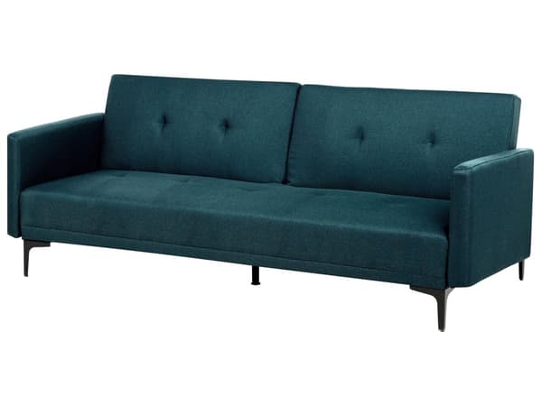 Sovesofa Blå Polyester 3 Personers Moderne Blød Sofa Sofasenge Tre Mands Designsofa til Værelse Stofsofa Konvertibel Klik Klak
