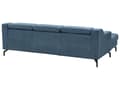 Miniatyrbillede 7 af 11: Hjørnesofa Blå Stof Chenille Polyester med Sølv Krom Metalben 4 Personers Sofa med Chaiselong Open End Justerbare Nakkestøtter Stue Inspiration