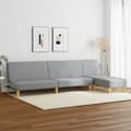 Miniatyrbillede 3 af 11: vidaXL sofasæt 2 dele stof lysegrå