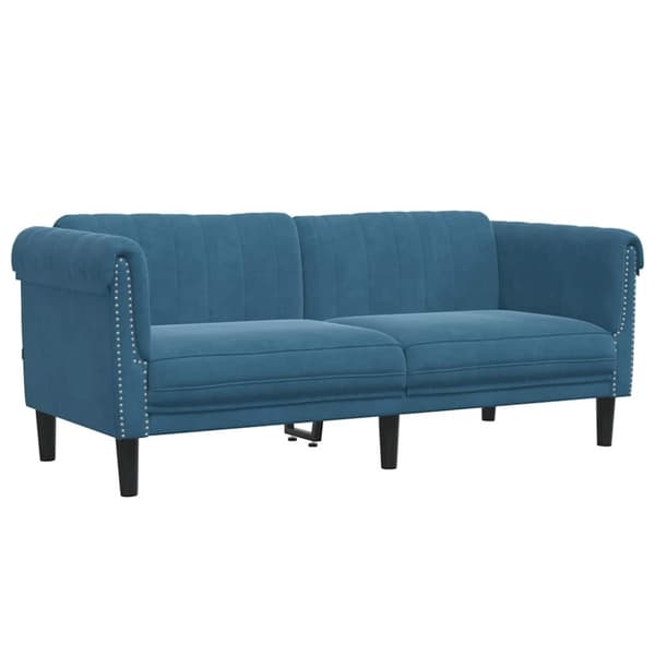 vidaXL Soffa 2-sits blå sammet