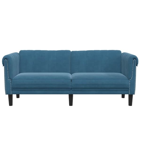 vidaXL Soffa 2-sits blå sammet
