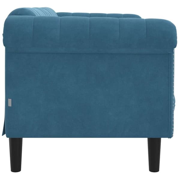 vidaXL Soffa 2-sits blå sammet