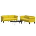 Miniatyrbillede 2 af 9: vidaXL sofasæt 2 dele velour gul