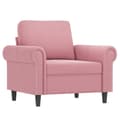 Miniatyrbild 3 av 7: vidaXL Fåtölj med fotpall rosa 60 cm sammet