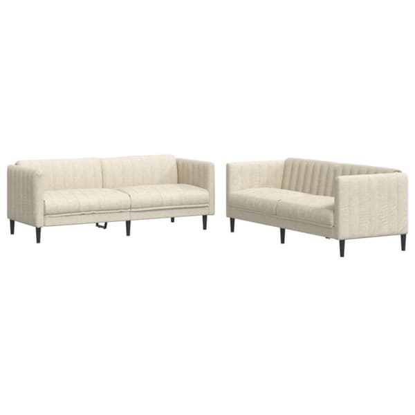 vidaXL sofasæt 2 dele stof cremefarvet