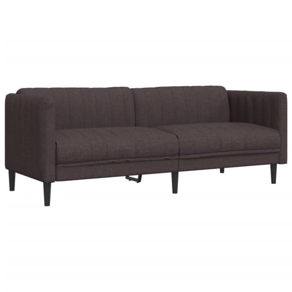 vidaXL sofasæt 3 dele stof mørkebrun