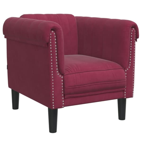 vidaXL sofasæt 3 dele velour vinrød