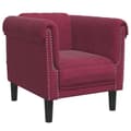 Miniatyrbillede 3 af 11: vidaXL sofasæt 3 dele velour vinrød
