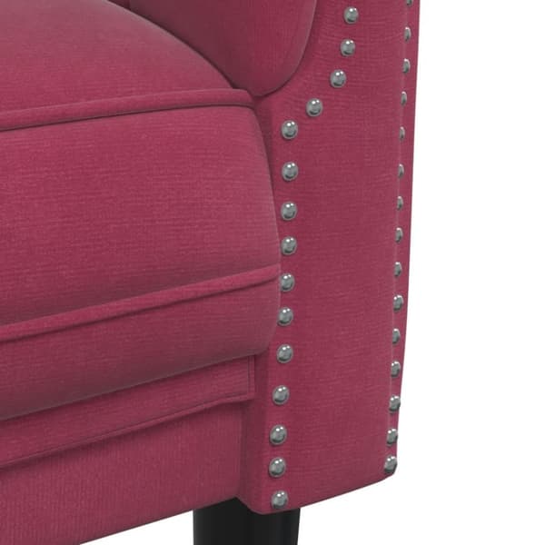 vidaXL sofasæt 3 dele velour vinrød