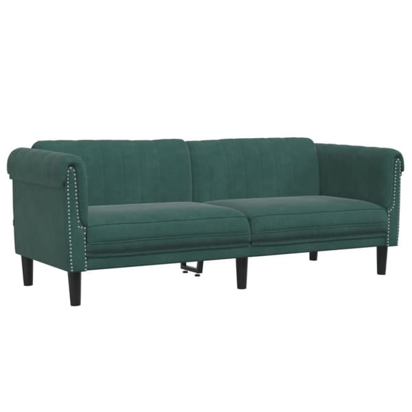 vidaXL sofasæt 3 dele velour mørkegrøn