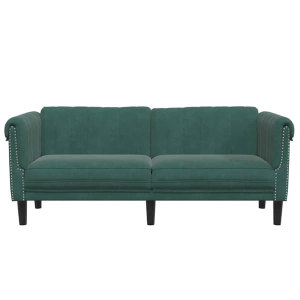 vidaXL 2-personers sofa velour mørkegrøn