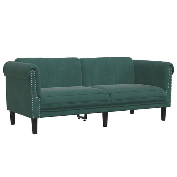 vidaXL 2-personers sofa velour mørkegrøn