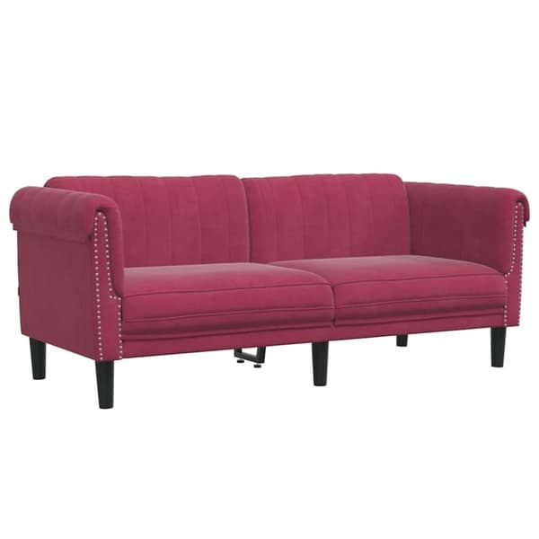 vidaXL Soffa 2-sits vinröd sammet