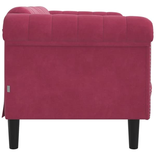 vidaXL Soffa 2-sits vinröd sammet