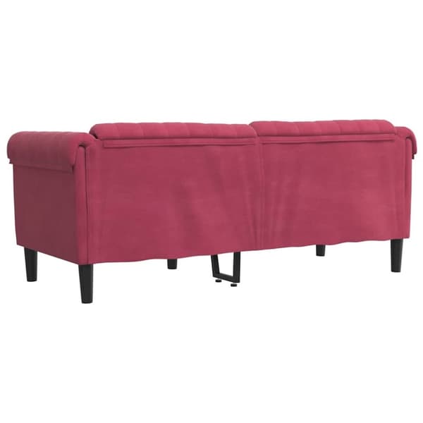 vidaXL Soffa 2-sits vinröd sammet