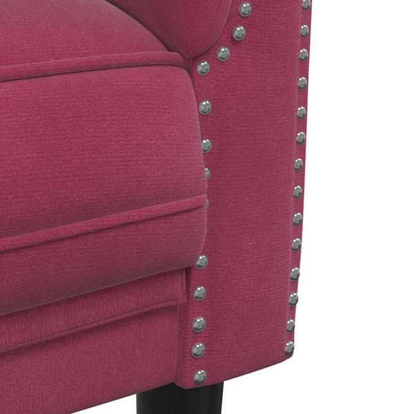 vidaXL Soffa 2-sits vinröd sammet