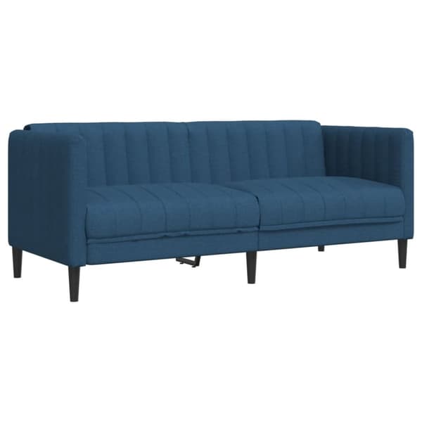 vidaXL Soffa 2-sits blå tyg