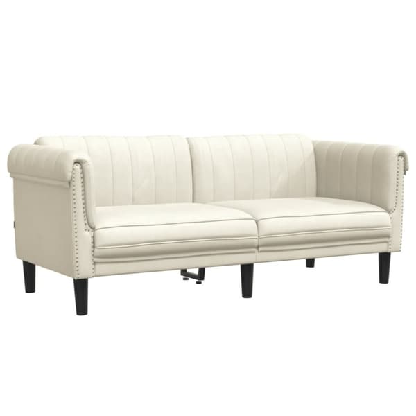 vidaXL Soffa 2-sits gräddvit sammet