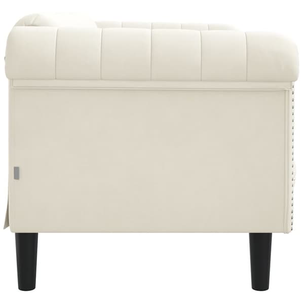vidaXL Soffa 2-sits gräddvit sammet