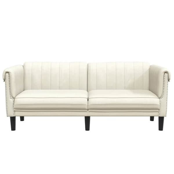vidaXL 2-personers sofa velour cremefarvet