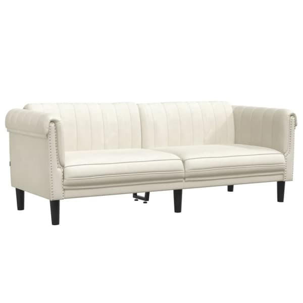 vidaXL sofasæt 3 dele velour cremefarvet