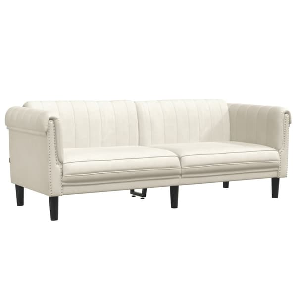 vidaXL sofasæt 3 dele velour cremefarvet