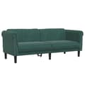 Miniatyrbillede 4 af 9: vidaXL sofasæt 2 dele velour mørkegrøn