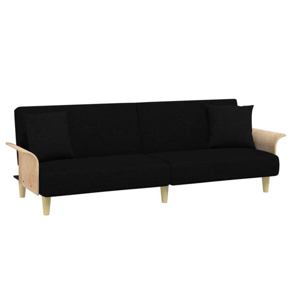 vidaXL 2-personers sovesofa med puder og fodskammel velour sort