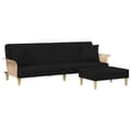 Miniatyrbillede 1 af 11: vidaXL 2-personers sovesofa med puder og fodskammel velour sort
