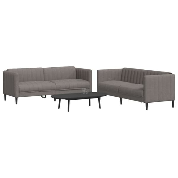 vidaXL sofasæt 2 dele stof gråbrun