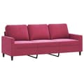 Miniatyrbillede 4 af 11: vidaXL sofasæt 4 dele med puder velour vinrød