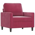 Miniatyrbillede 2 af 11: vidaXL sofasæt 4 dele med puder velour vinrød