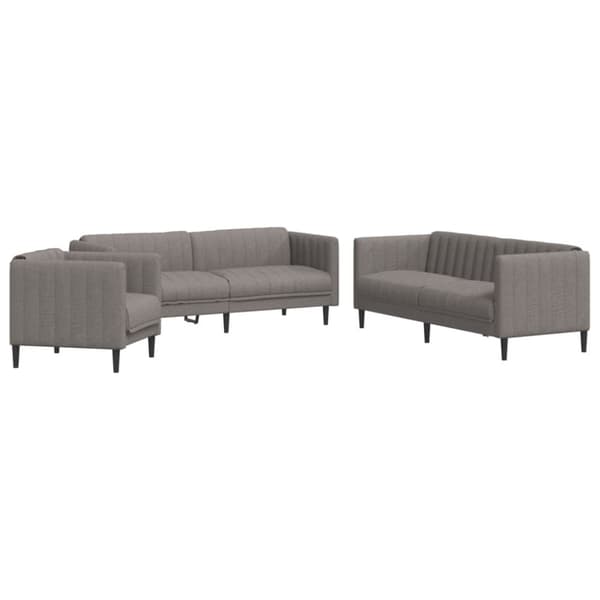 vidaXL sofasæt 3 dele stof gråbrun