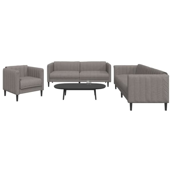 vidaXL sofasæt 3 dele stof gråbrun