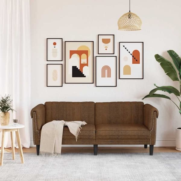 vidaXL 2-personers sofa velour brun