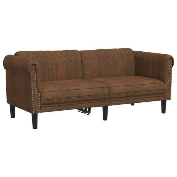 vidaXL 2-personers sofa velour brun