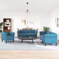 Miniatyrbillede 2 af 11: vidaXL sofasæt 3 dele velour blå