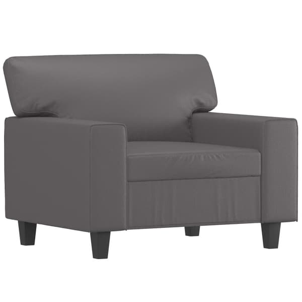 vidaXL sofastol med fodskammel 60 cm kunstlæder grå
