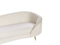 Miniatyrbillede 7 af 10: Sofa Beige Velour Polstret Guld Metalben 3 Personers Moderne Designsofa med Buet Ryg Retro Minimalistisk Pastel til Stuen