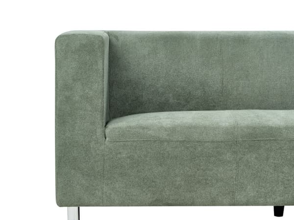 3-seters Sofa Grønt Stoff Sølv Metall Ben Spor Arm Moderne Design